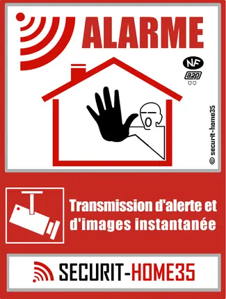 Alarme panneau de dissuasion securit home35 fougeres liffre saint aubin du cormier